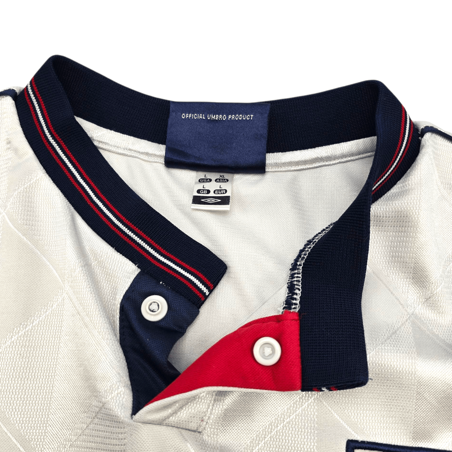 1987/90 England Home Football Shirt (L) Umbro (Re-Issue)