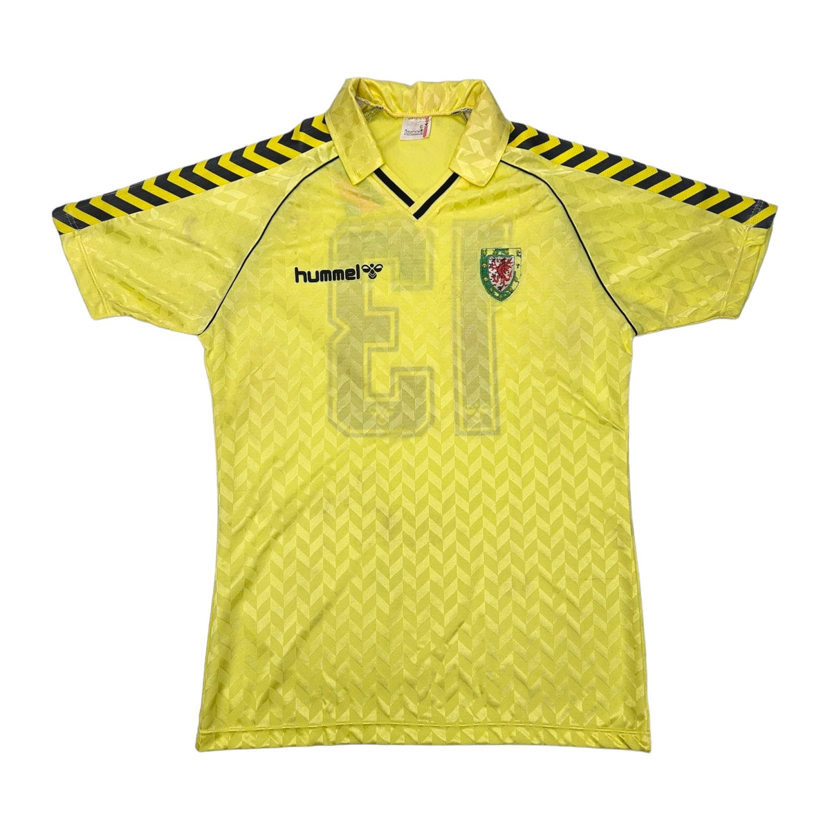 1987/90 Wales Away Football Shirt (L) Hummel #13 (Match Issue)