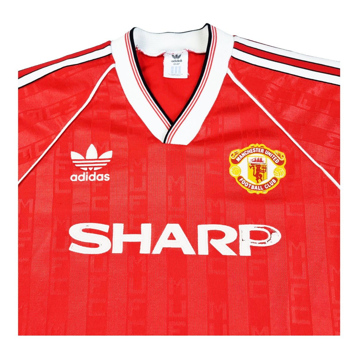1988/90 Manchester United Home Football Shirt (L) Adidas