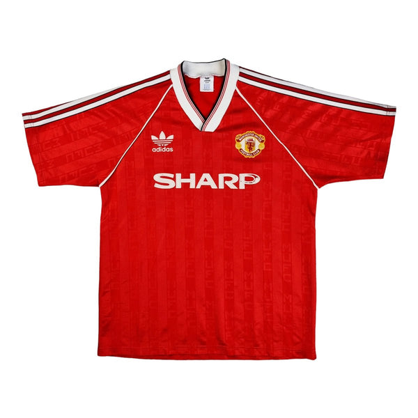 1988/90 Manchester United Home Football Shirt (L) Adidas