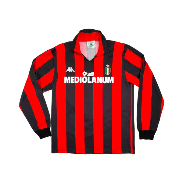 1989/90 AC Milan Home Football Shirt (L) Kappa # 9 (Van Basten)