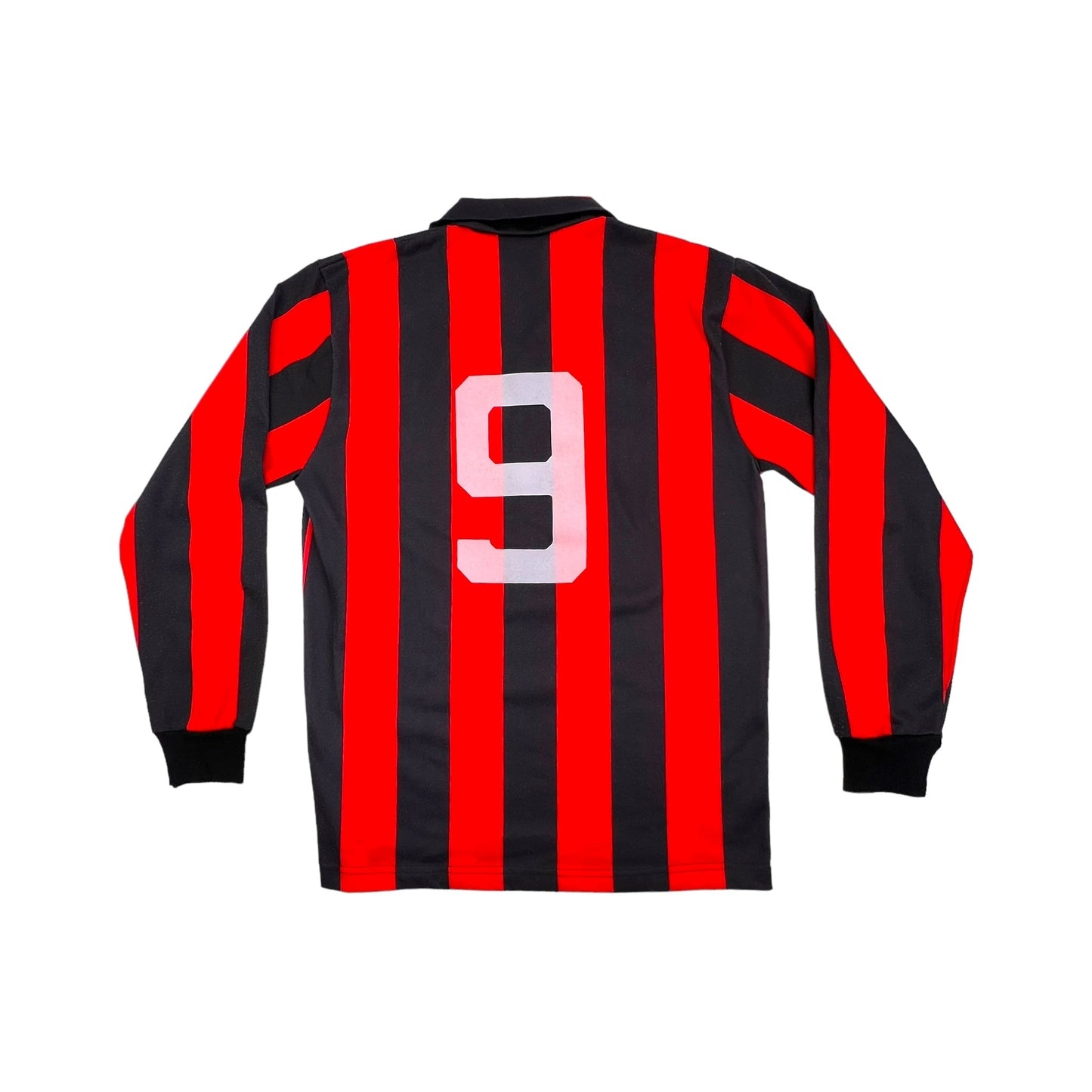 1989/90 AC Milan Home Football Shirt (L) Kappa # 9 (Van Basten)