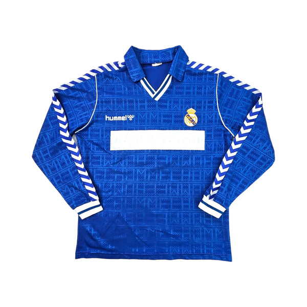 1989/90 Real Madrid Away Football Shirt (L) Hummel #11 (Butragueno) *Player Issue*