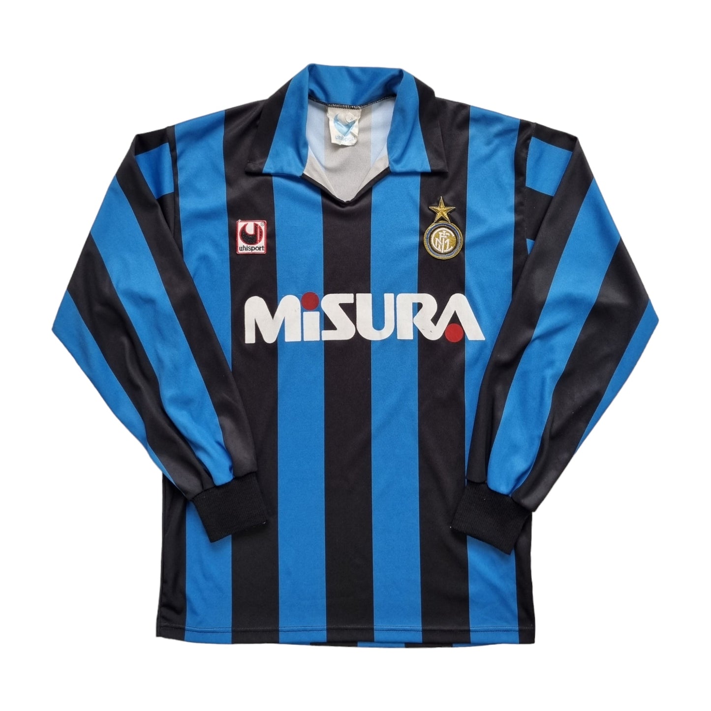 1990/91 Inter Milan Home Football Shirt (M) Uhlsport