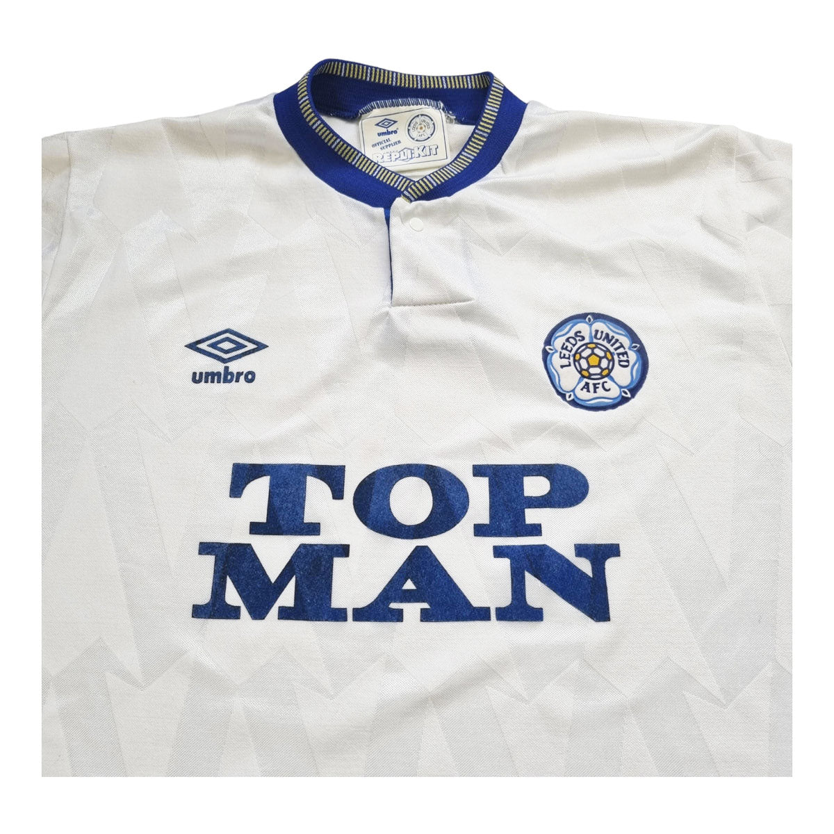 1990/91 Leeds United Home Football Shirt (L) Umbro