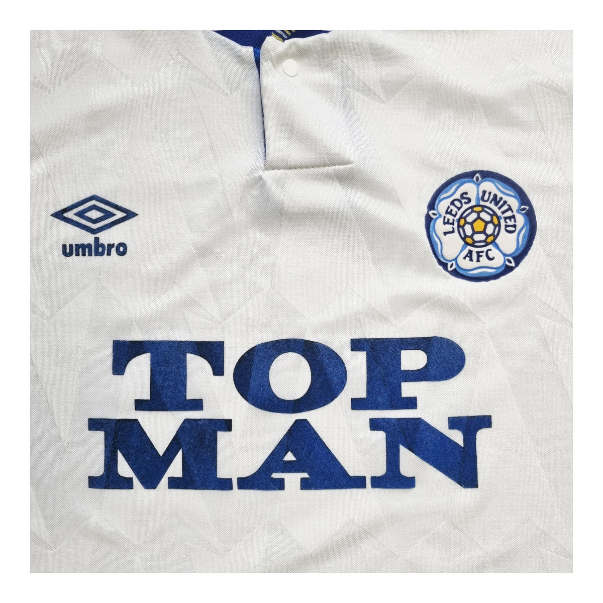 1990/91 Leeds United Home Football Shirt (L) Umbro