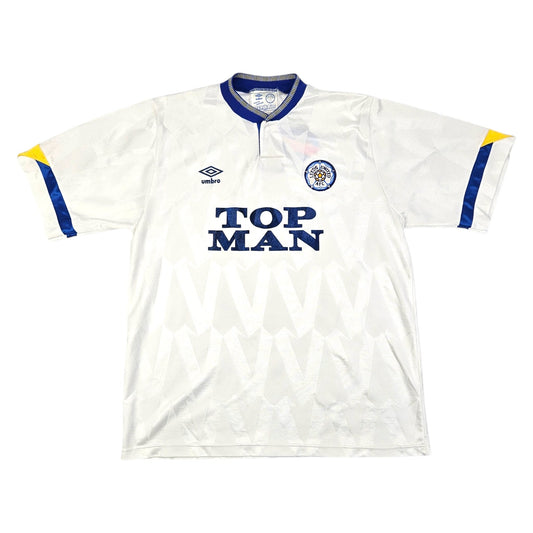 1990/91 Leeds United Home Football Shirt (L) Umbro