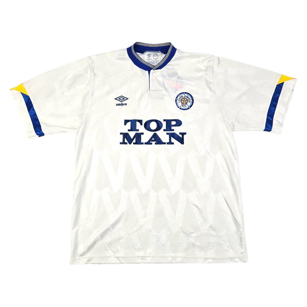 1990/91 Leeds United Home Football Shirt (L) Umbro