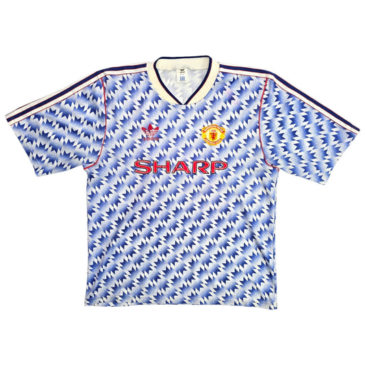 1990/91 Manchester United Away Football Shirt (L) Adidas