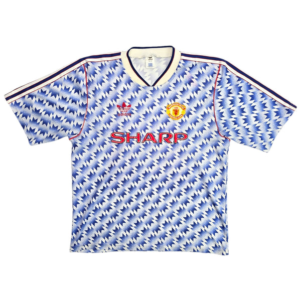 1990/91 Manchester United Away Football Shirt (L) Adidas
