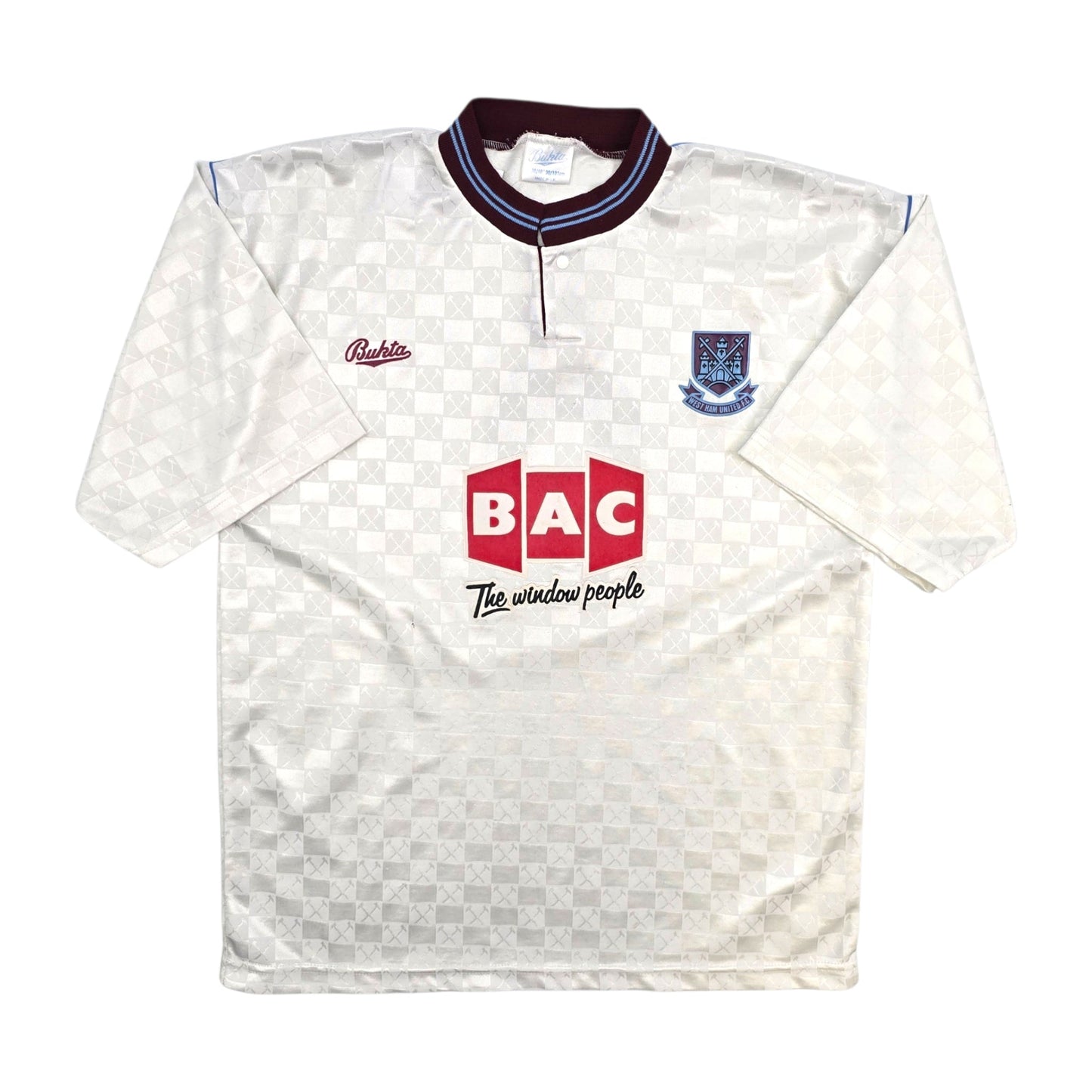 1990/91 West Ham United Away Football Shirt (M) Bukta
