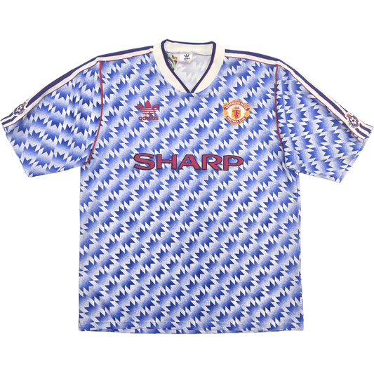 1990/92 Manchester United Away Football Shirt (L) Adidas