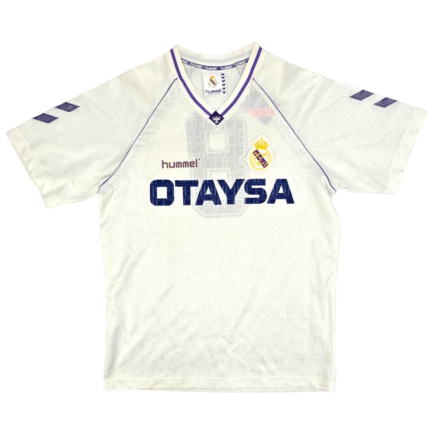 1990/92 Real Madrid Home Football Shirt (L) Hummel #8 (Míchel) Matchworn/Prepared