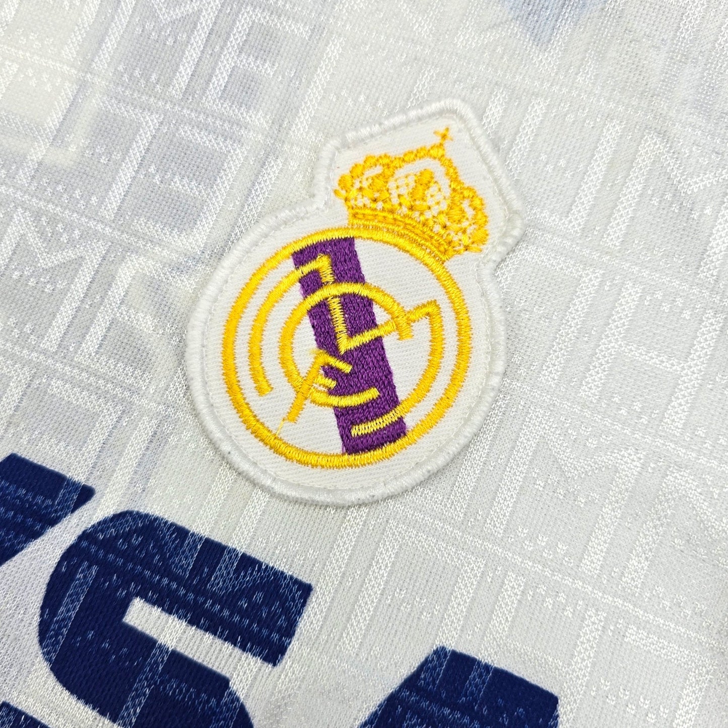 1990/92 Real Madrid Home Football Shirt (L) Hummel #8 (Míchel) Matchworn/Prepared