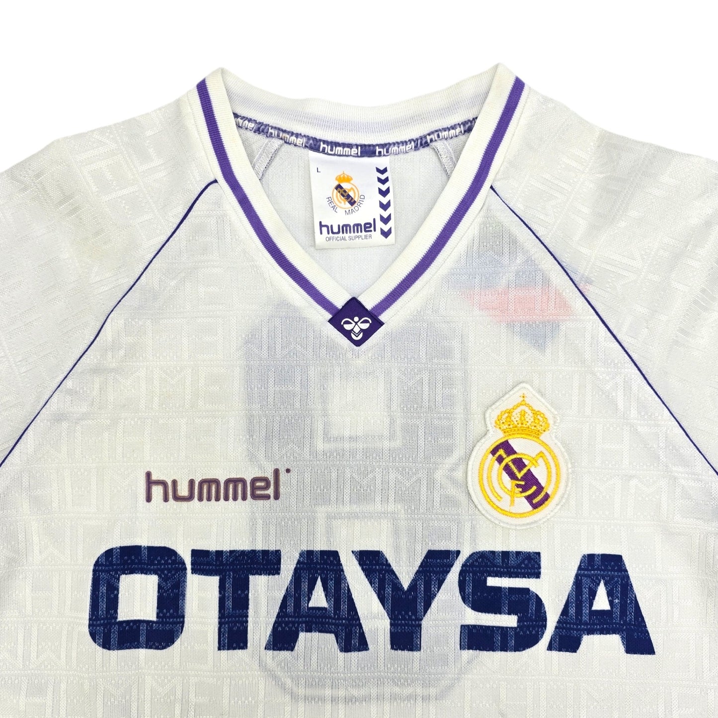 1990/92 Real Madrid Home Football Shirt (L) Hummel #8 (Míchel) Matchworn/Prepared