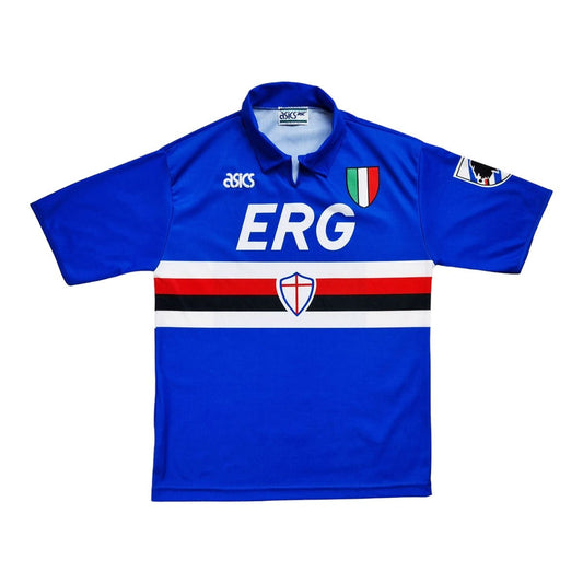 1990/92 Sampdoria Home Football Shirt (M) Asics