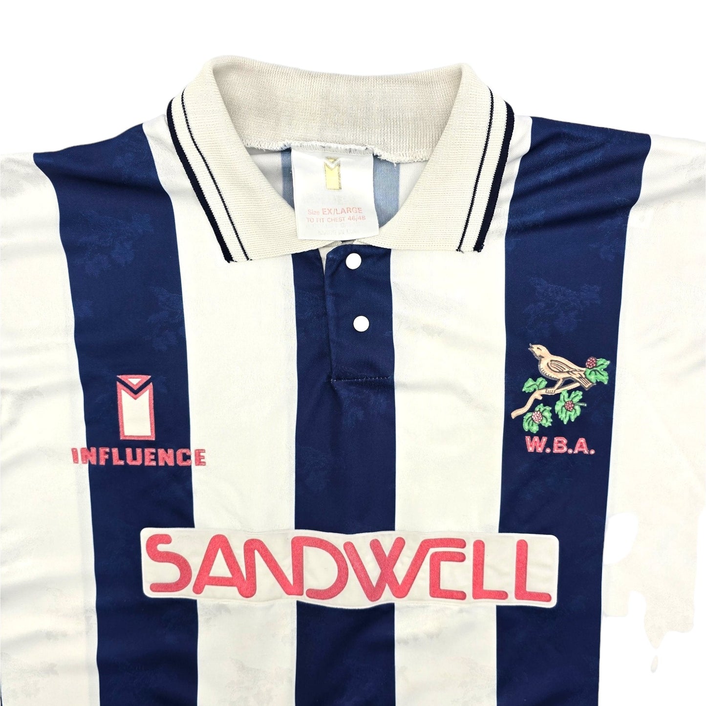 1991/92 West Bromwich Albion Home Football Shirt (XL) Influence