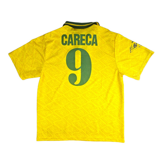 1991/93 Brazil Home Football Shirt (L) Umbro # 9 Careca