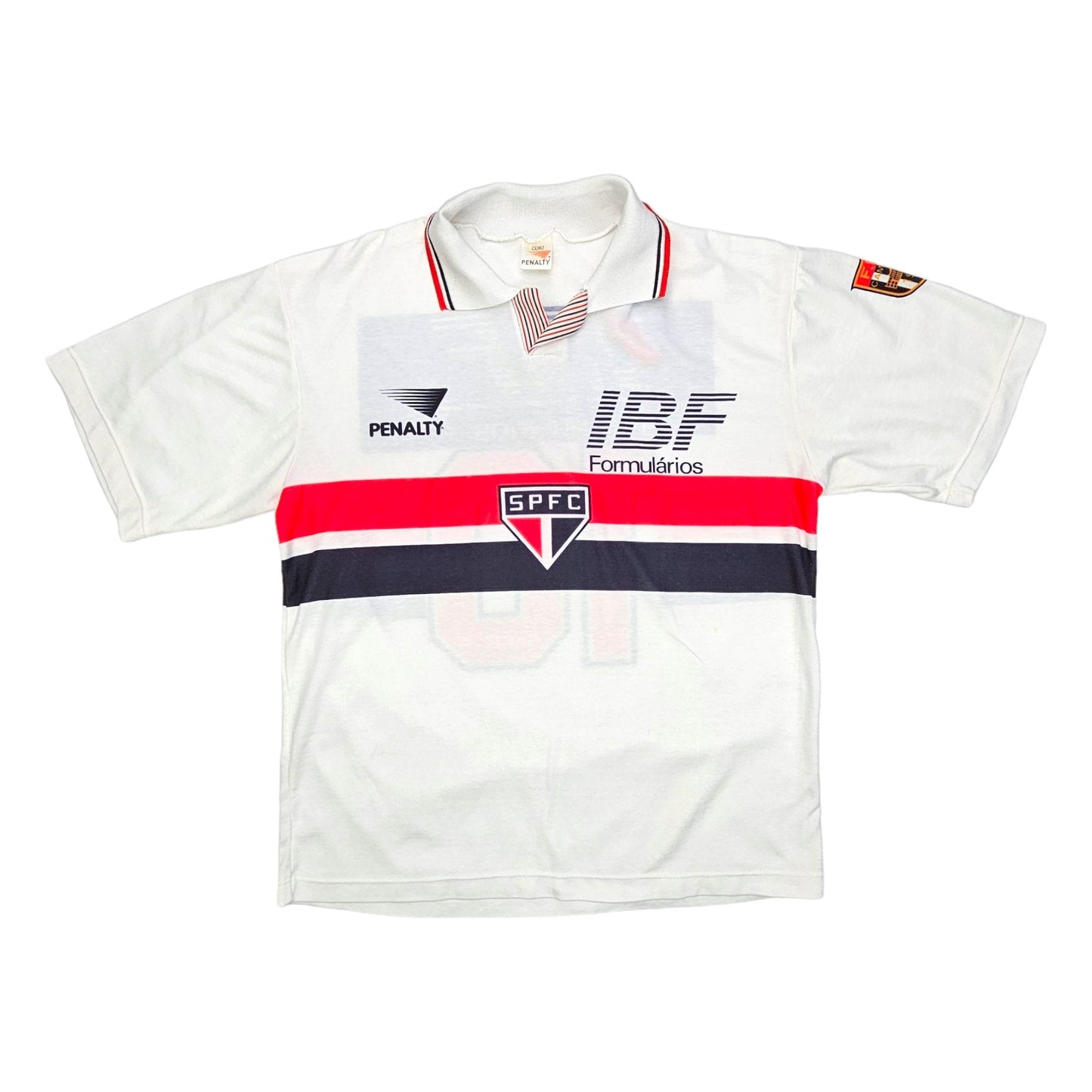 1992 Sao Paulo Home Football Shirt (L) Penalty # 10 (Rai)
