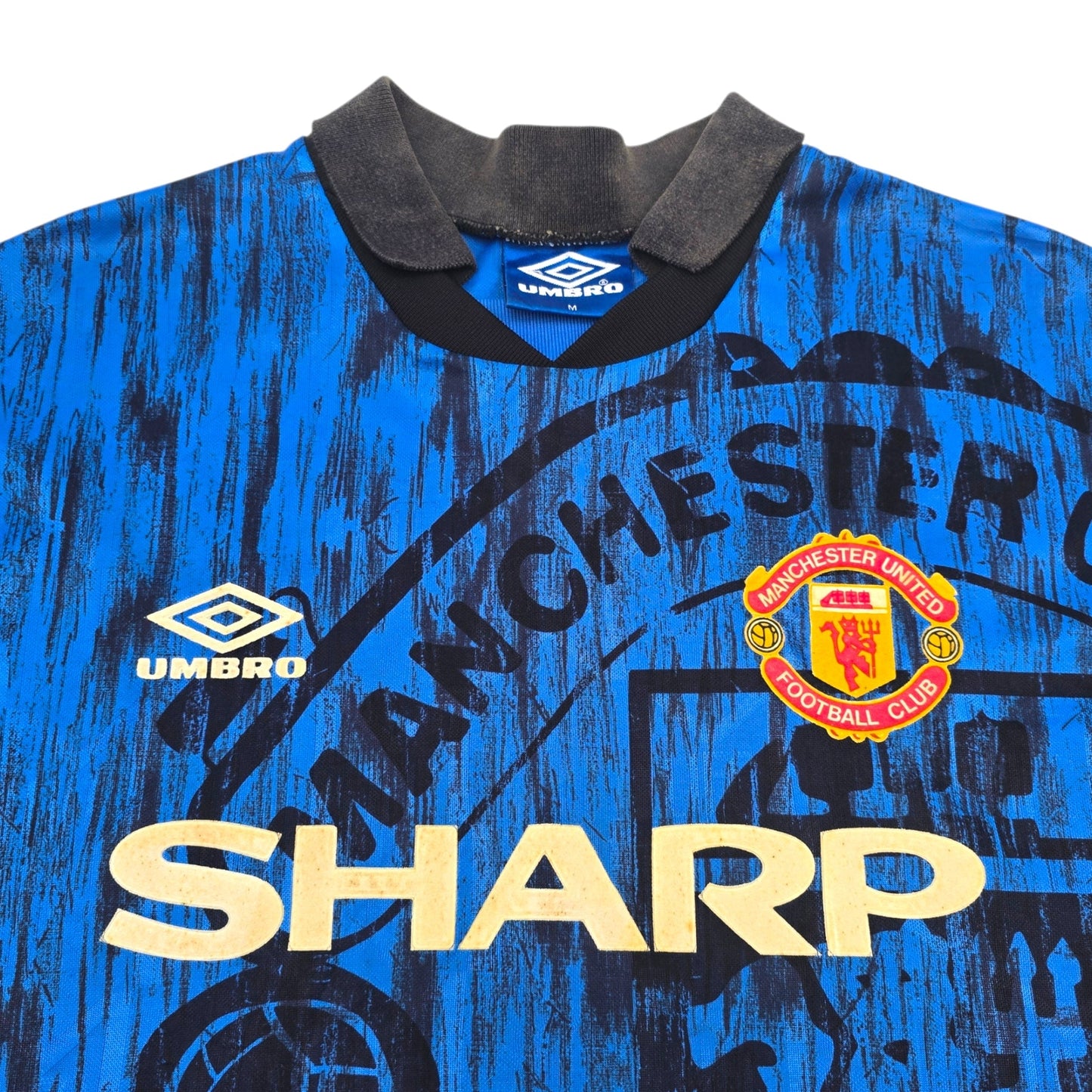 1992/93 Manchester United Away Football Shirt (M) Umbro