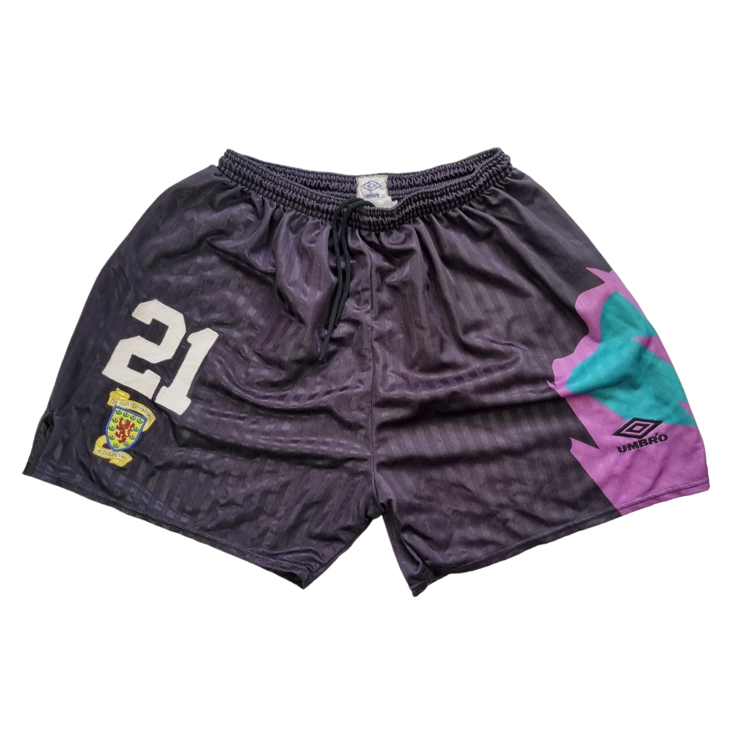 1992/93 Scotland Goal Keeper Player Issue Football Shorts (L) Umbro #21