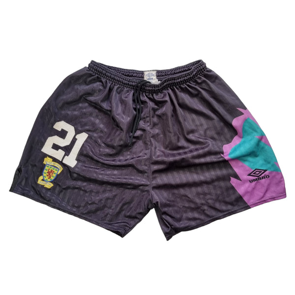 1992/93 Scotland Goal Keeper Player Issue Football Shorts (L) Umbro #21