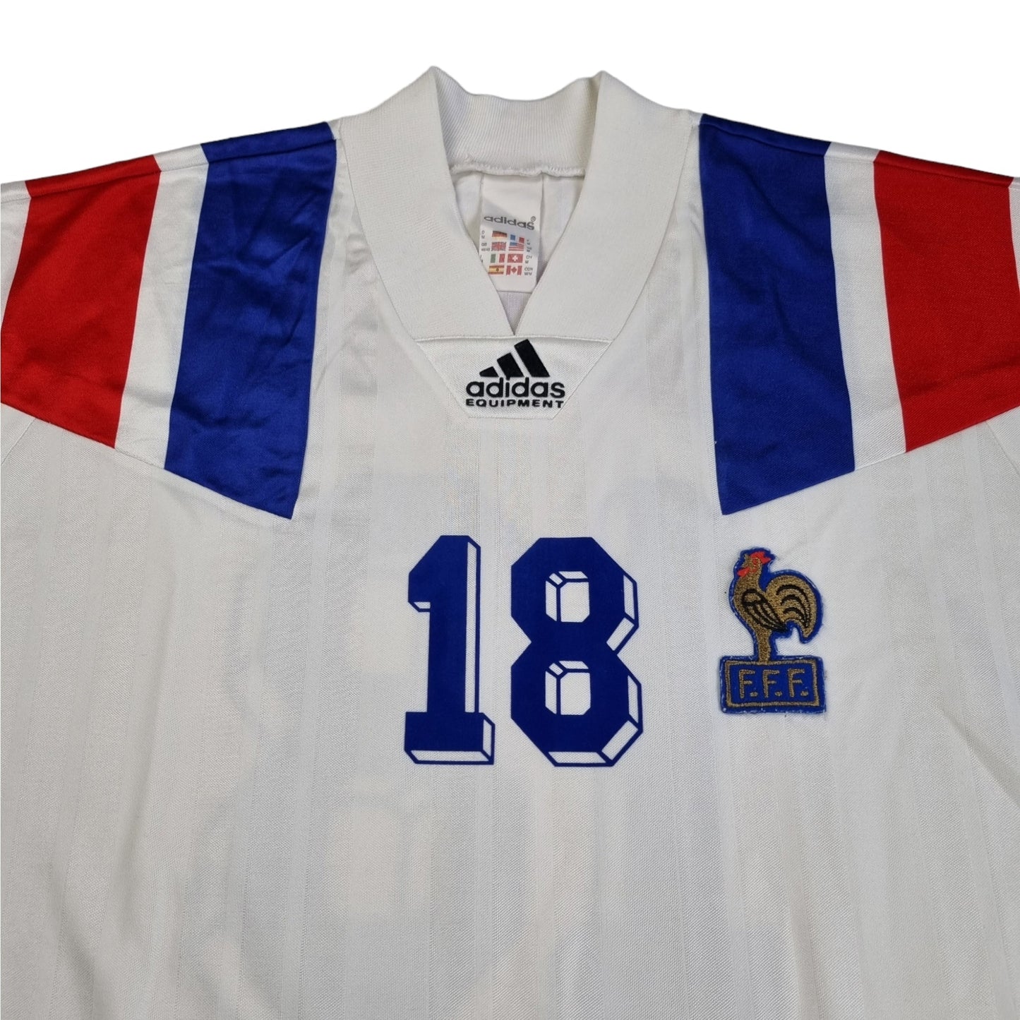1992/94 France Away Football Shirt (M) Adidas #18 Cantona