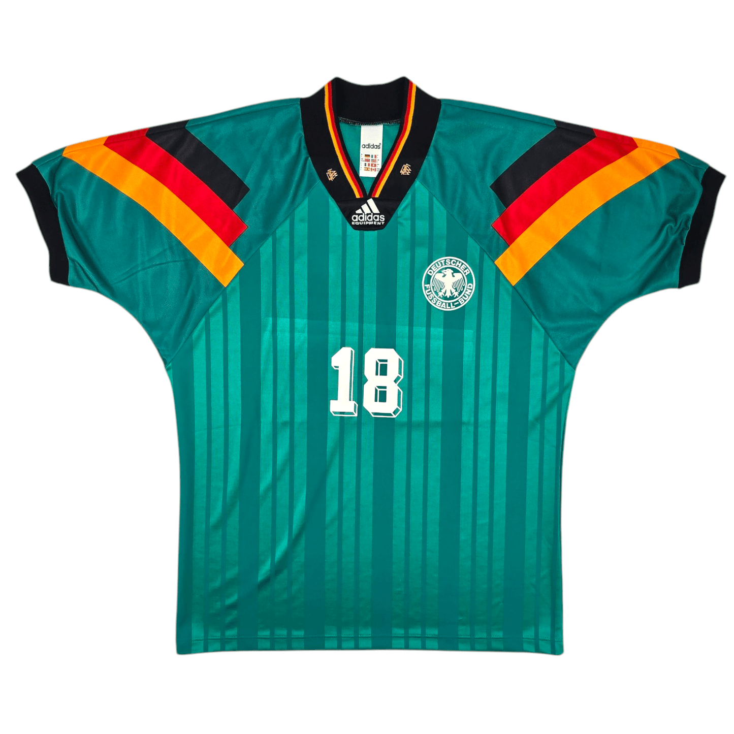 1992/94 Germany Away Football Shirt (L) Adidas #18 Klinsmann