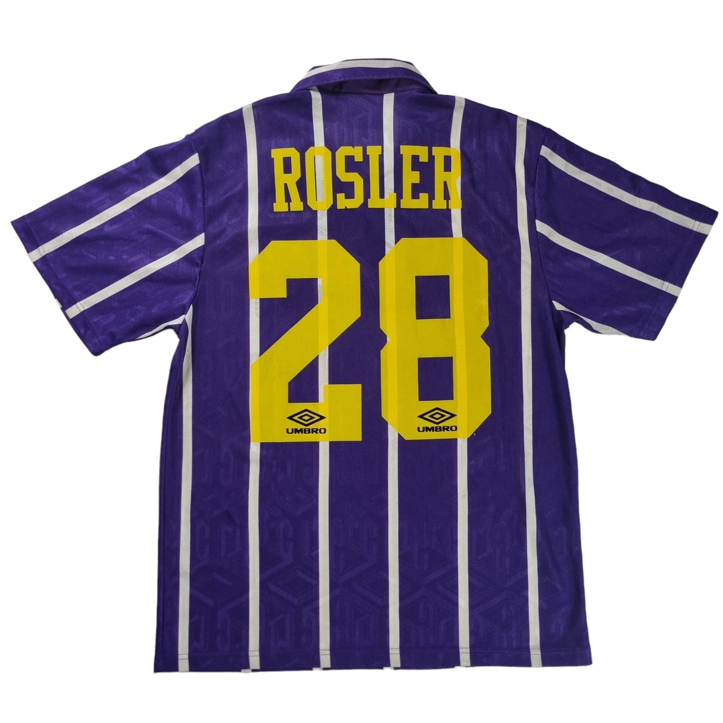 1992/94 Manchester City Away Football Shirt (M) Umbro #28 Rossler