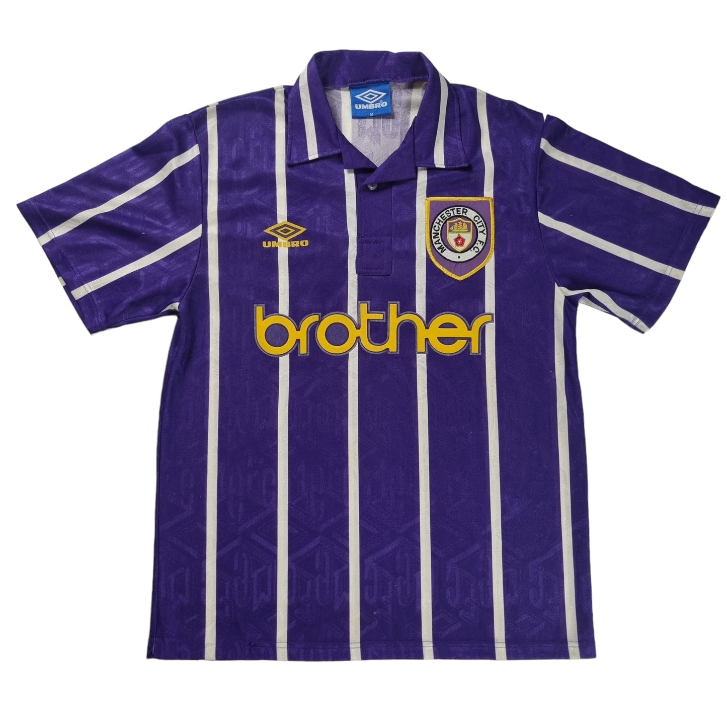 1992/94 Manchester City Away Football Shirt (M) Umbro #28 Rossler