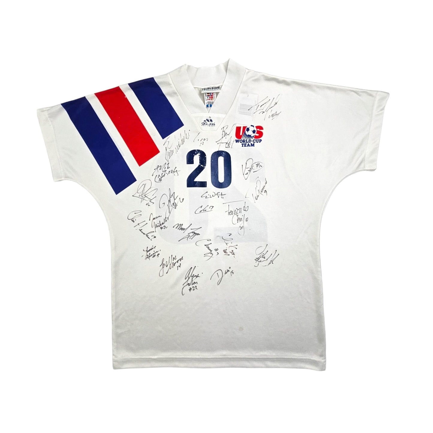 1993 USA Home Football Shirt (L) Adidas #20 (Match Worn / Signed)