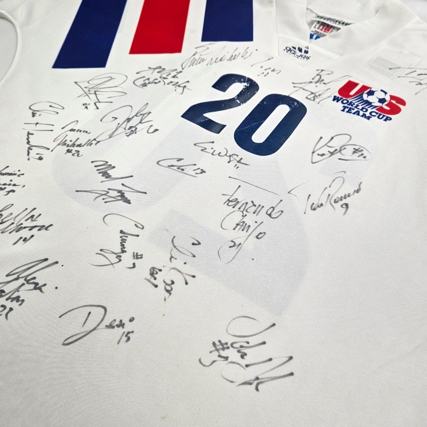 1993 USA Home Football Shirt (L) Adidas #20 (Match Worn / Signed)