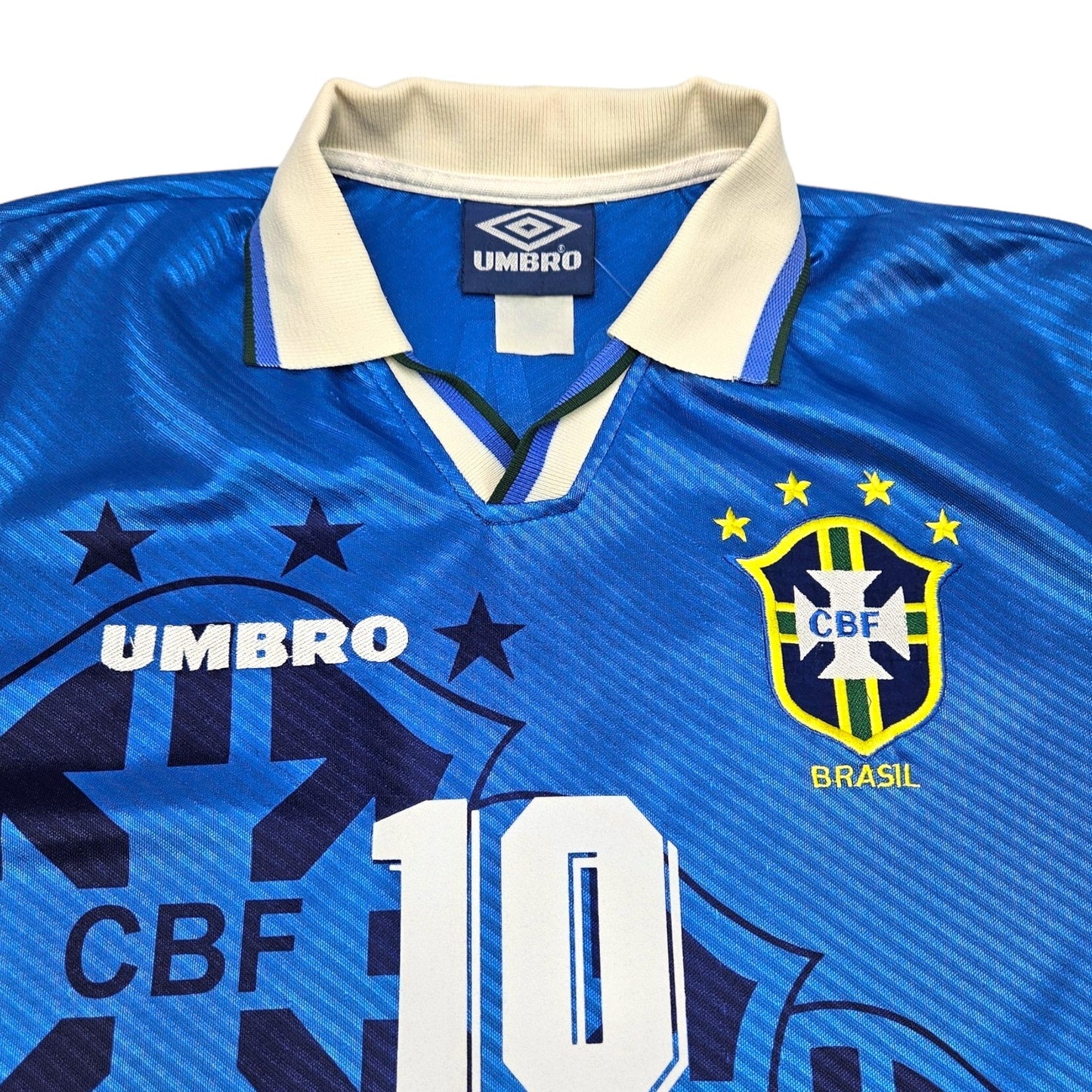 1993/94 Brazil Away Football Shirt (L) Umbro #10 Rai