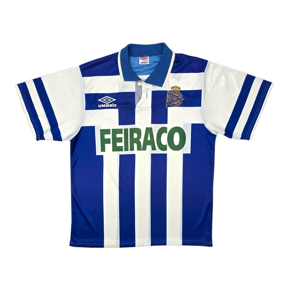 1993/94 Deportivo La Coruna Home Football Shirt (M) Umbro #11 (Bebeto)