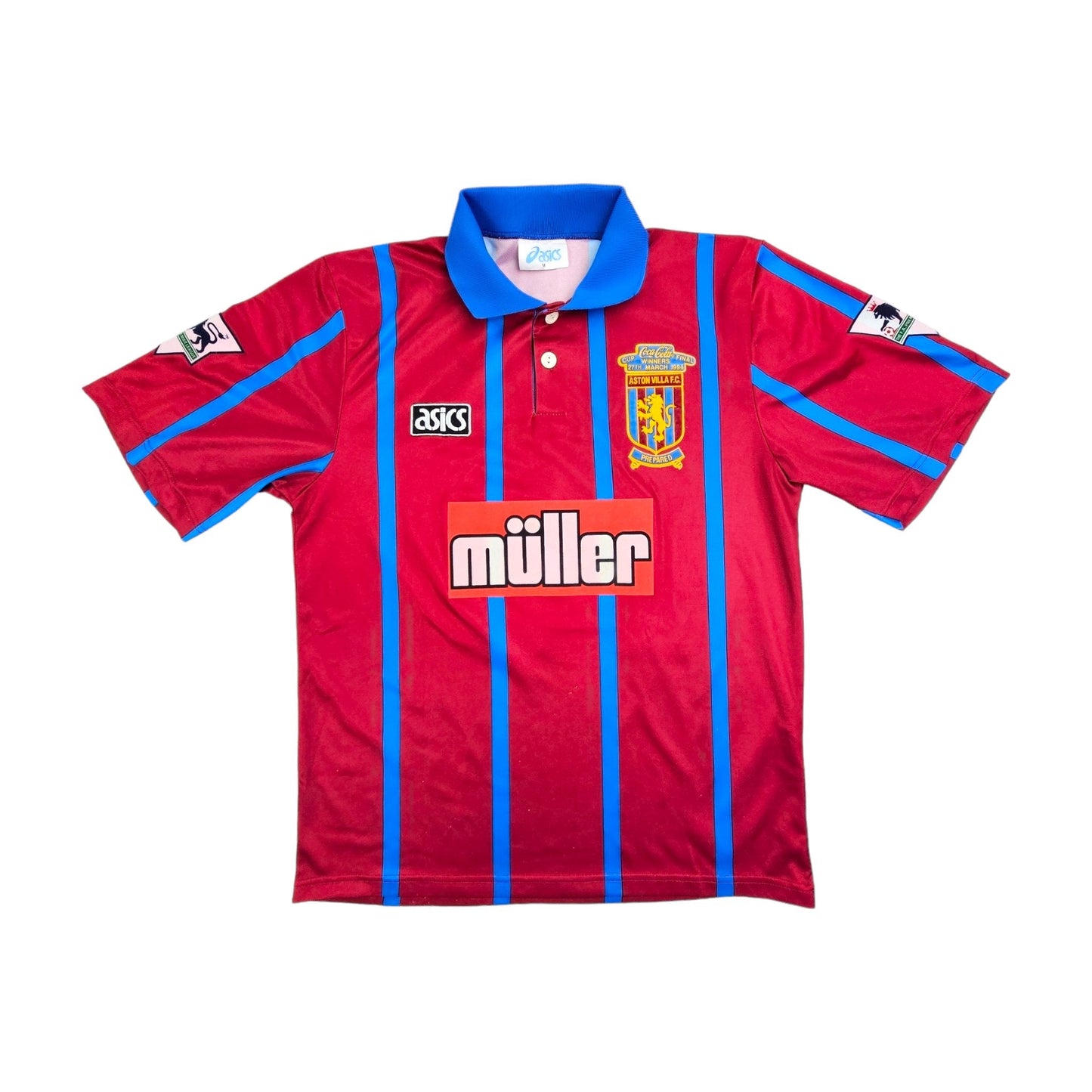 1993/95 Aston Villa Home Football Shirt (M) Asics #18 Yorke