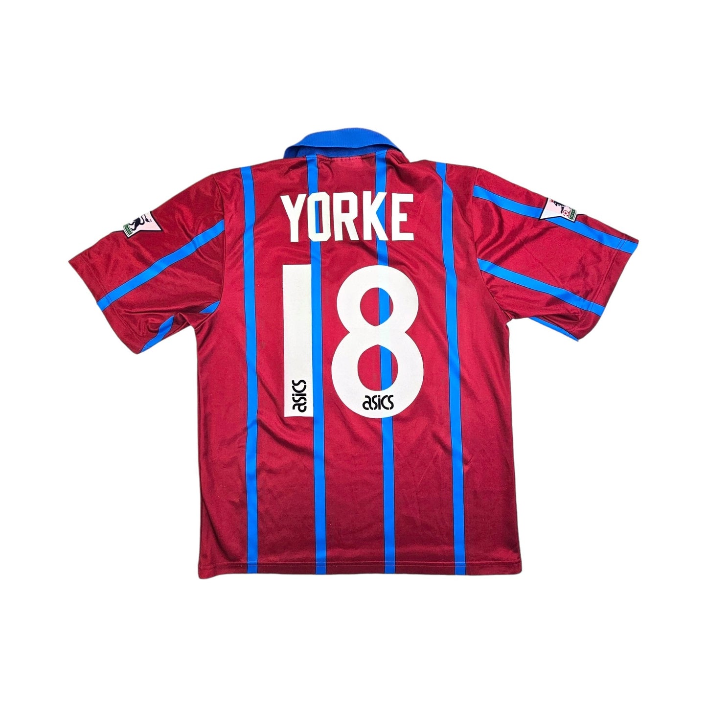 1993/95 Aston Villa Home Football Shirt (M) Asics #18 Yorke