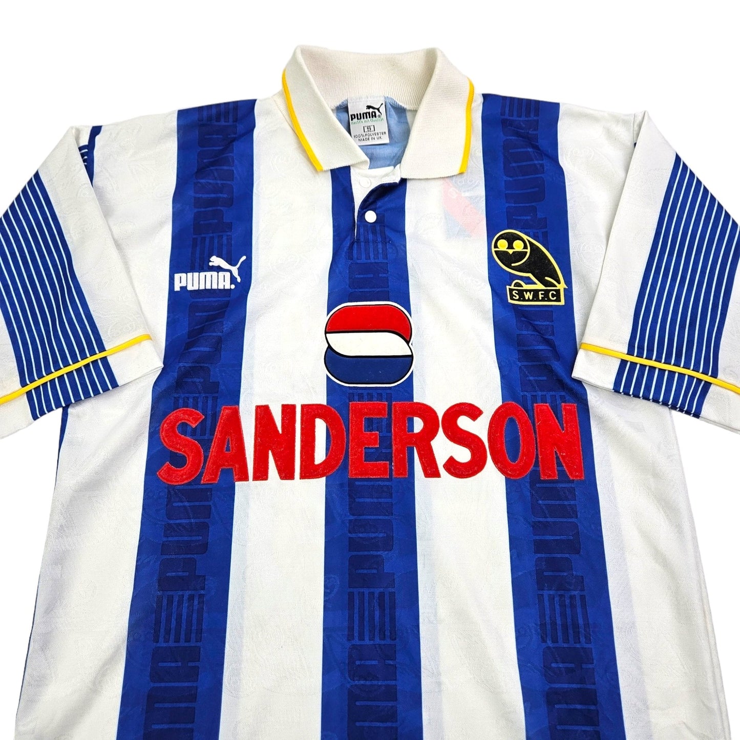 1993/95 Sheffield Wednesday Home Football Shirt (S) Puma #5 Petrescu