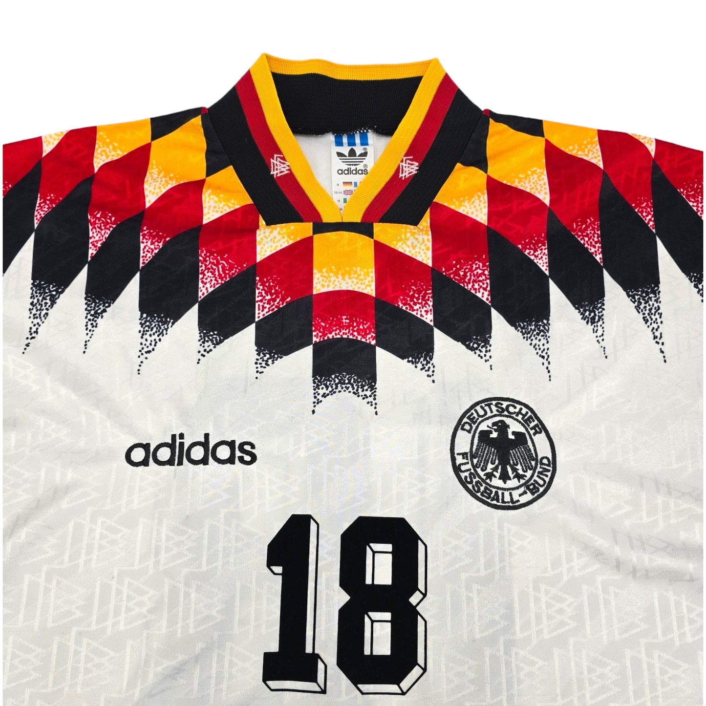 1994/95 Germany Home Football Shirt (M) Adidas #18 Klinsmann