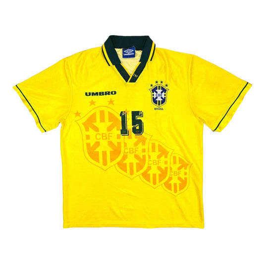 1994/96 Brazil Home Football Shirt (L) Umbro #15 (Santos)