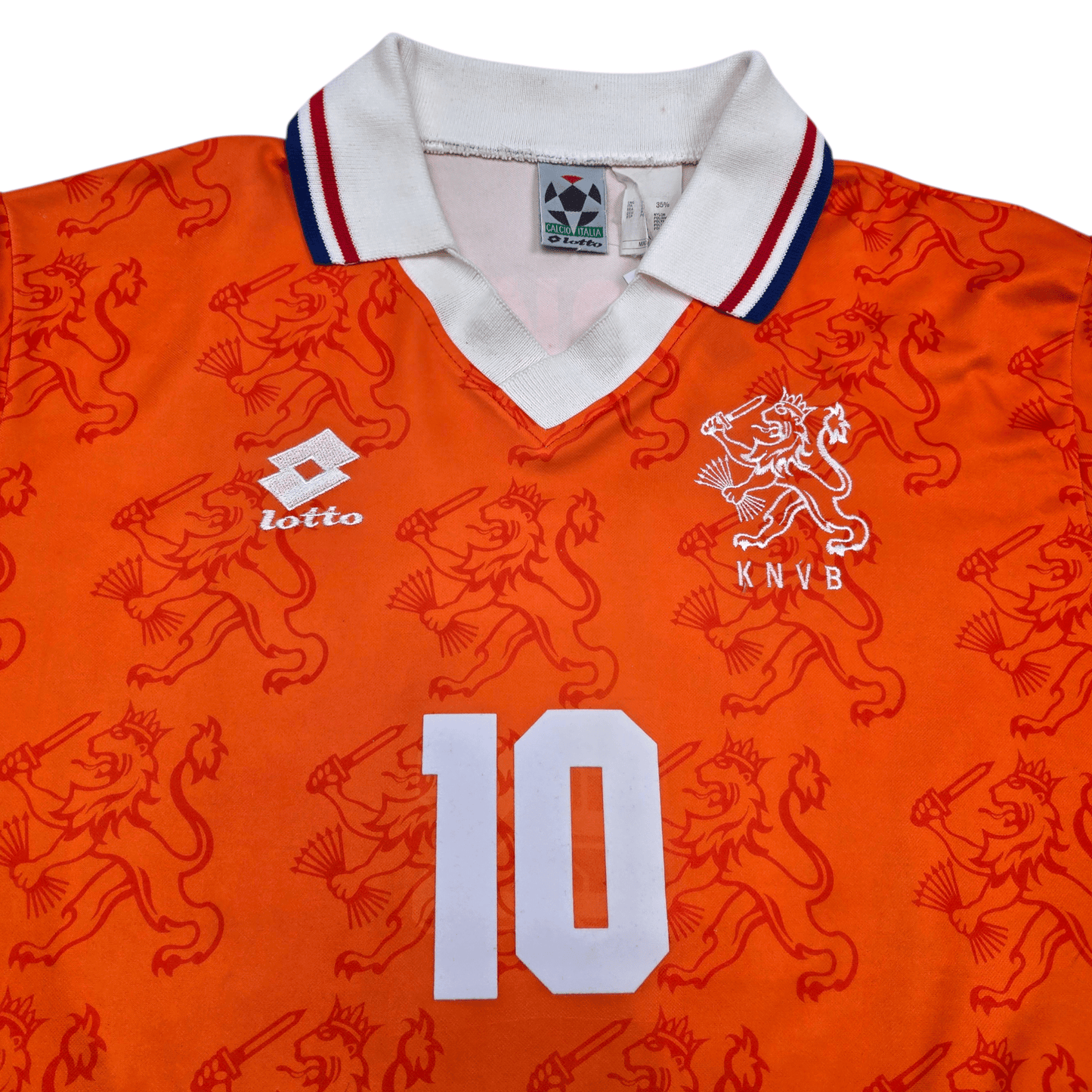 1994/96 Holland Home Football Shirt (L) Lotto #10 Bergkamp (Player Version)