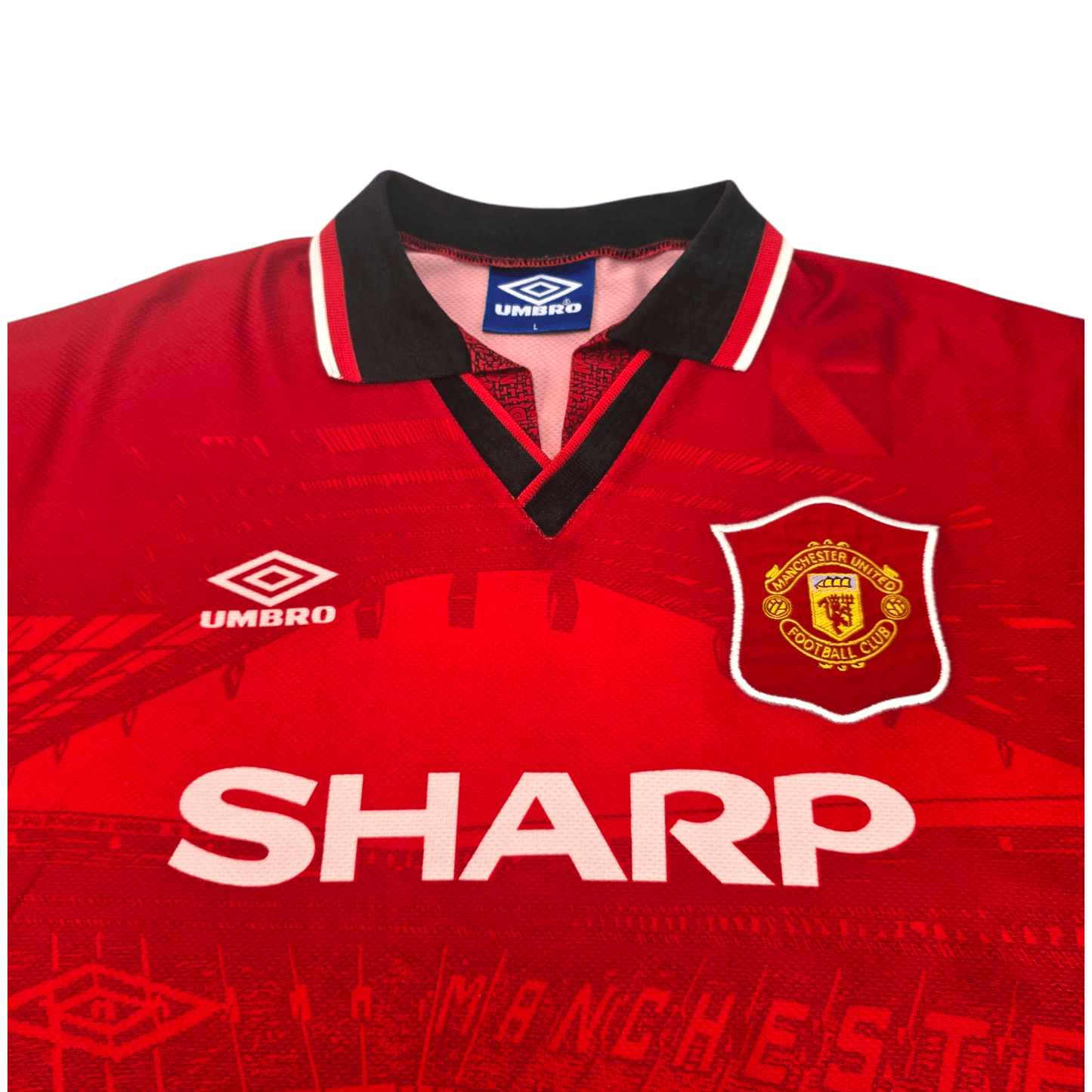 1994/96 Manchester United Home Football Shirt (L) Umbro #5 Sharpe