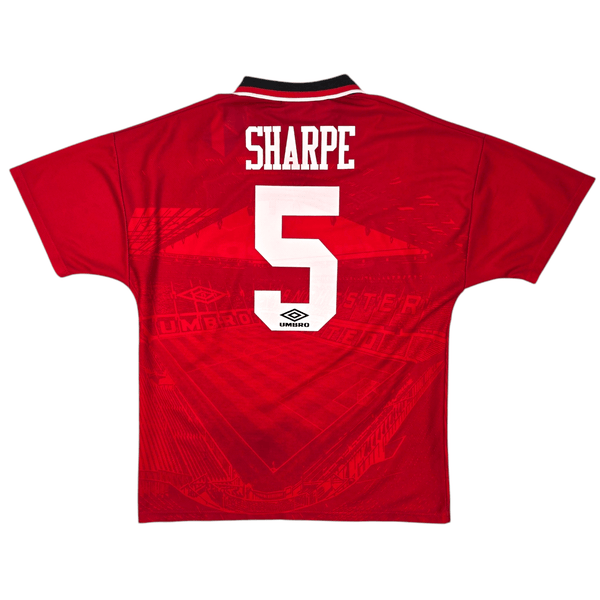 1994/96 Manchester United Home Football Shirt (L) Umbro #5 Sharpe