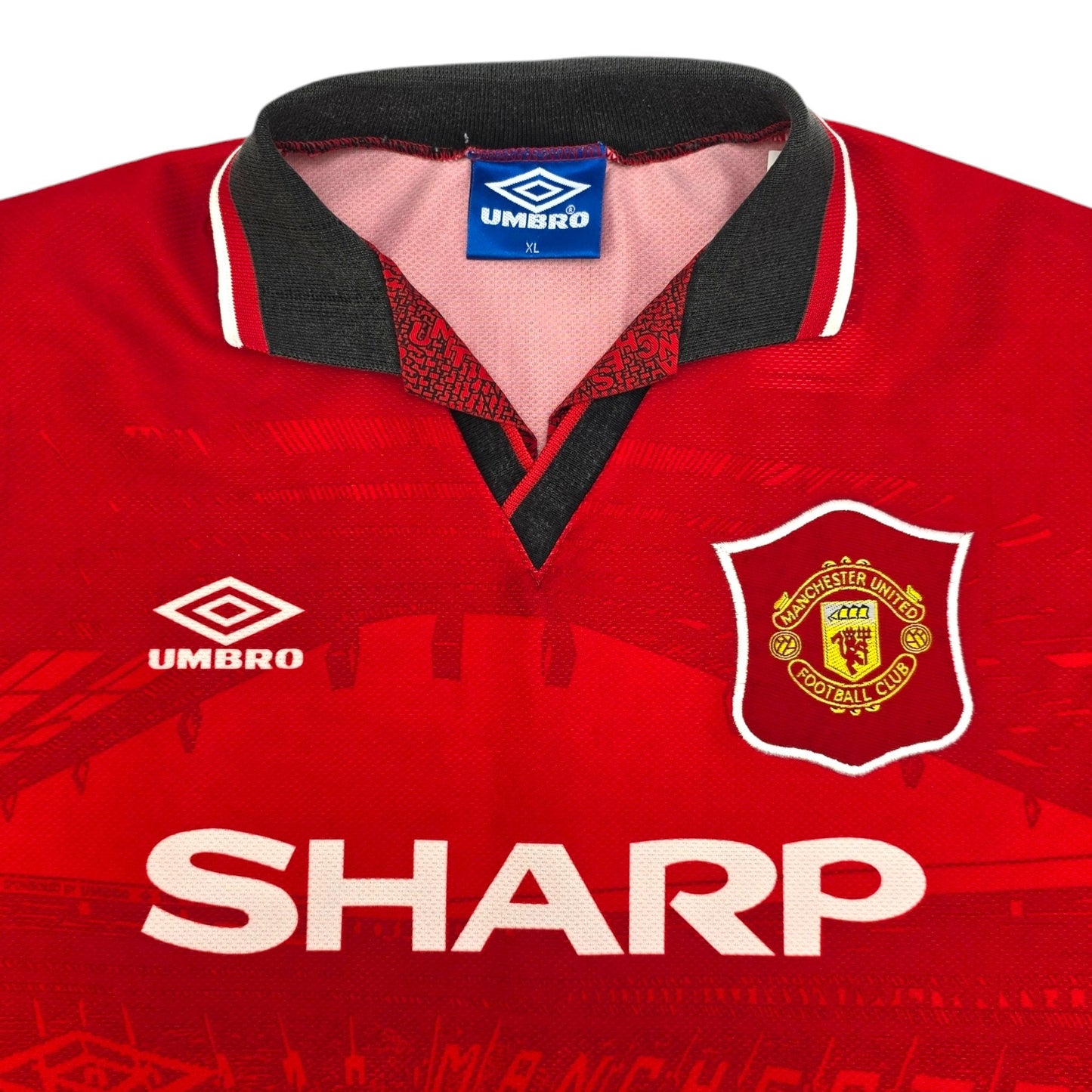 1994/96 Manchester United Home Football Shirt (XL) Umbro #24 Beckham