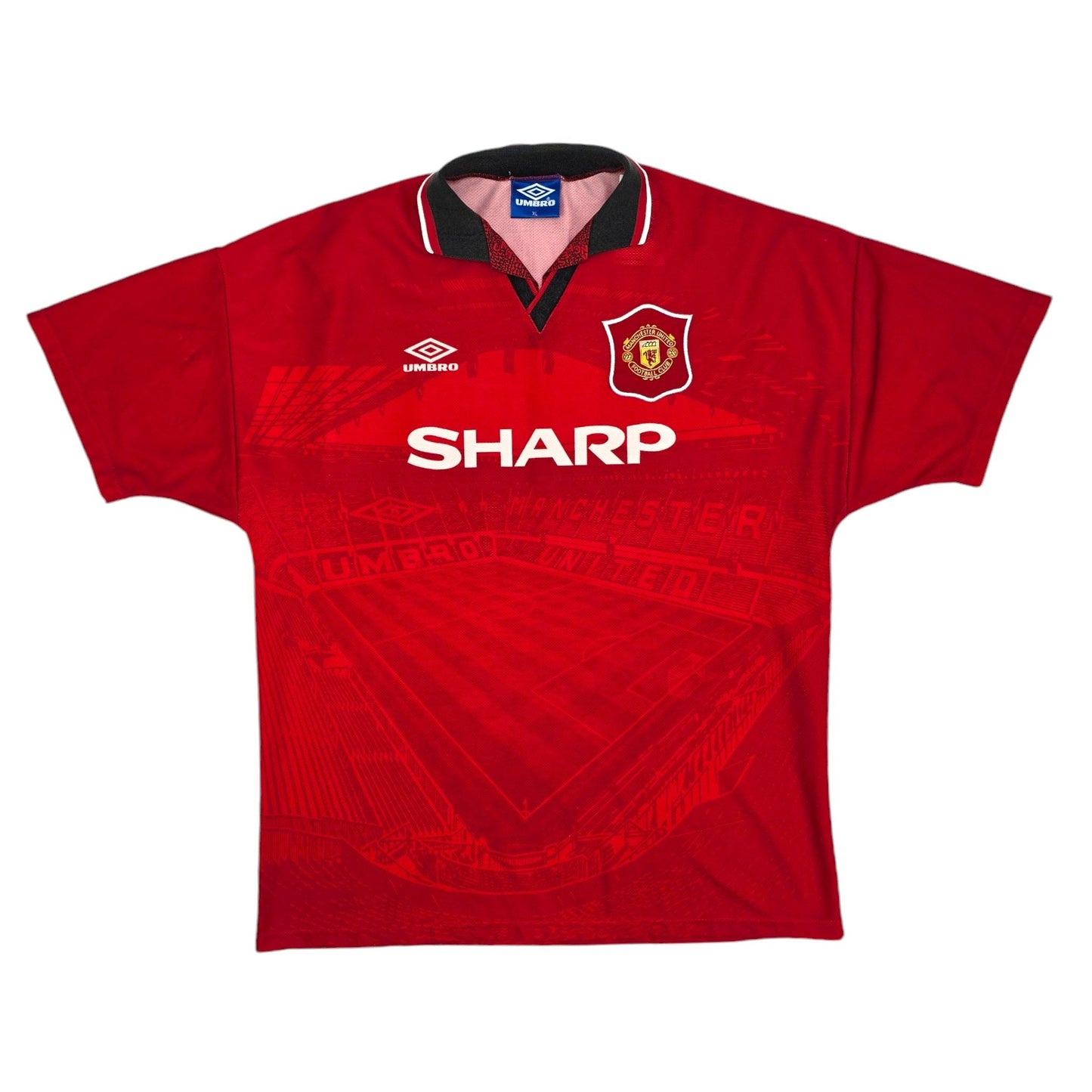 1994/96 Manchester United Home Football Shirt (XL) Umbro #24 Beckham