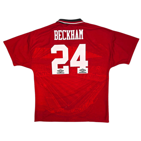 1994/96 Manchester United Home Football Shirt (XL) Umbro #24 Beckham