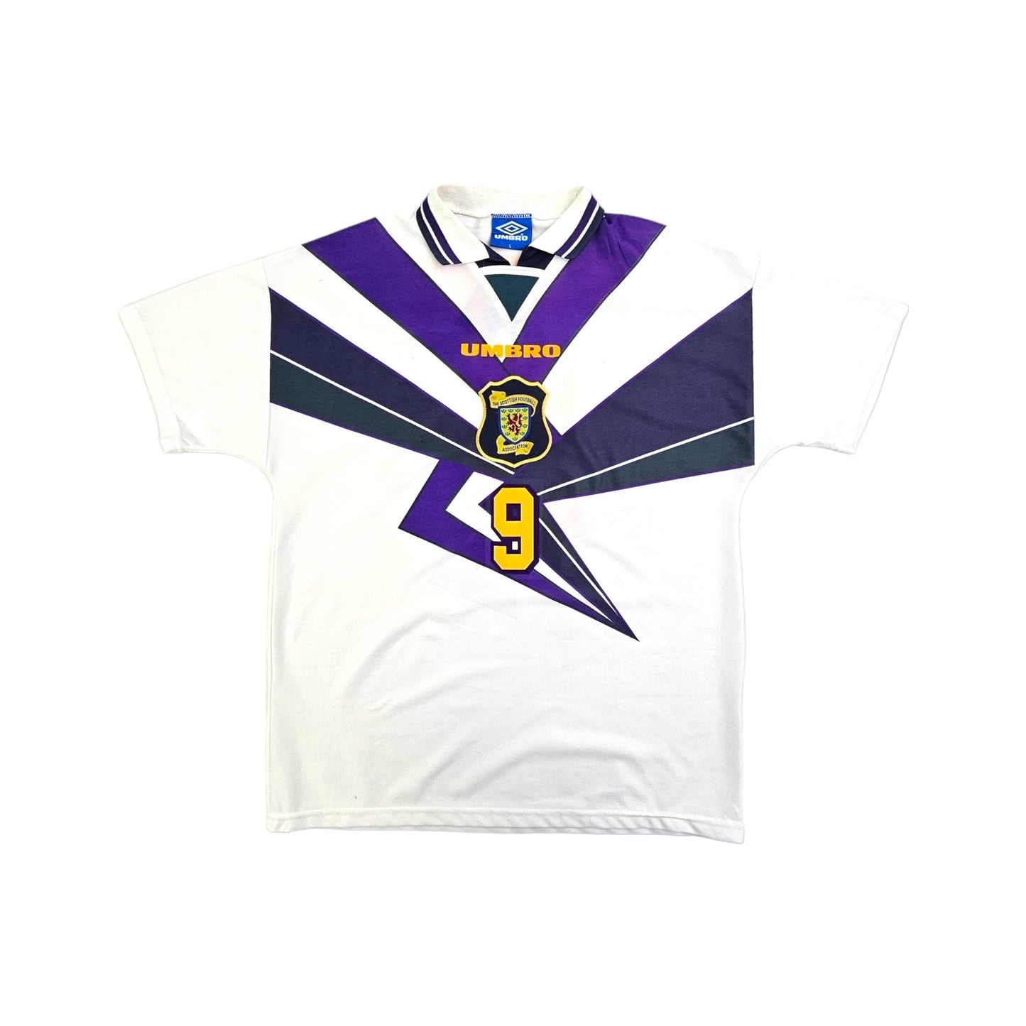 1994/96 Scotland Away Football Shirt (L) Umbro #9 McCoist
