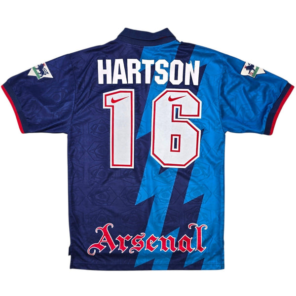 1995/96 Arsenal Away Football Shirt (S) Nike #16 Hartson