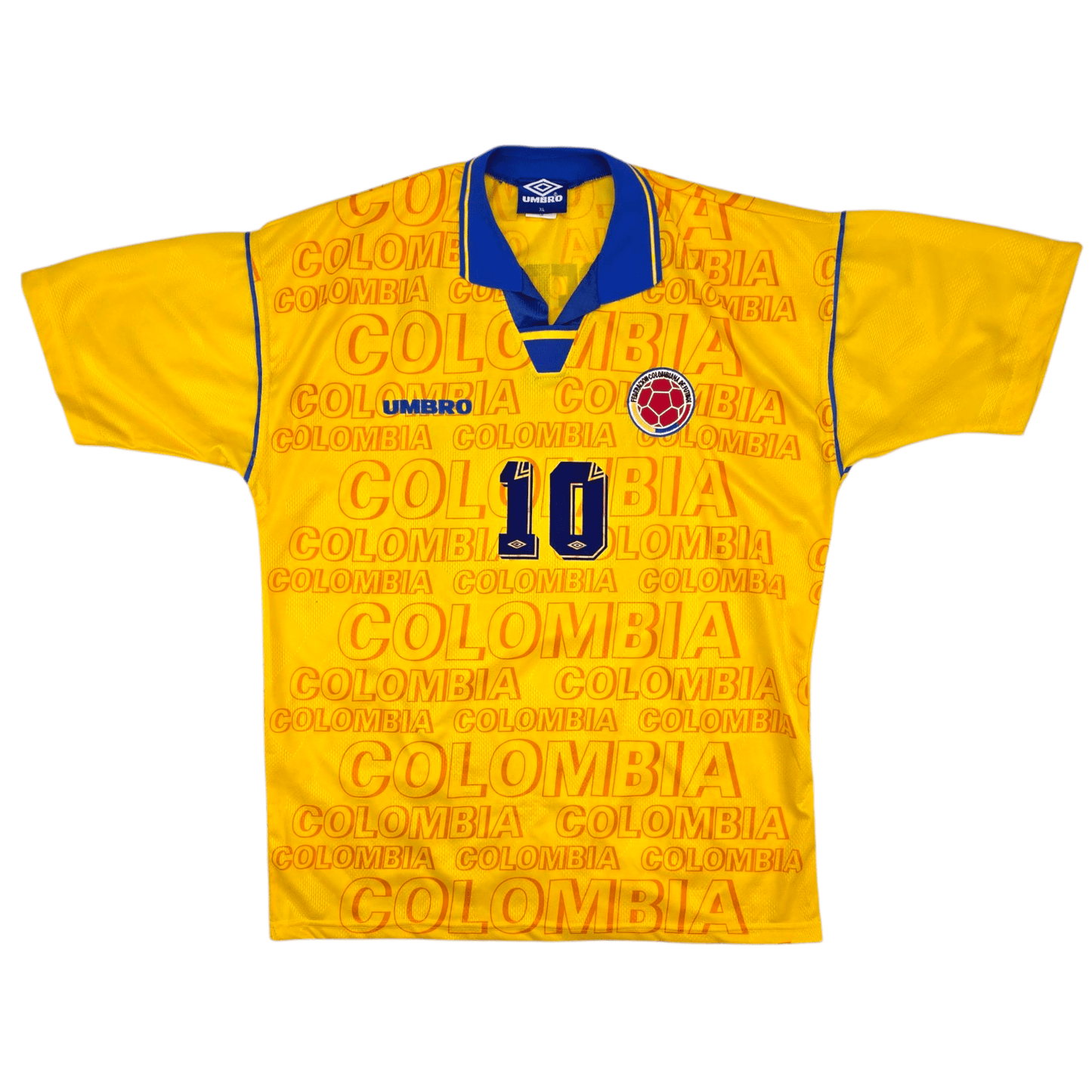 1995/96 Colombia Home Football Shirt (XL) Umbro #10 Valderrama