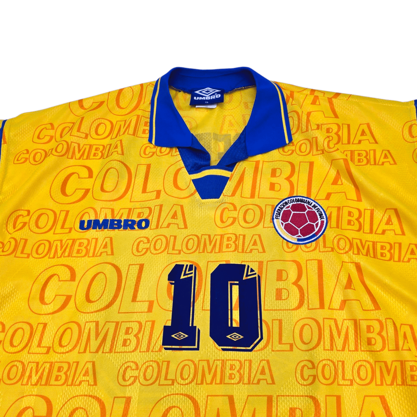 1995/96 Colombia Home Football Shirt (XL) Umbro #10 Valderrama