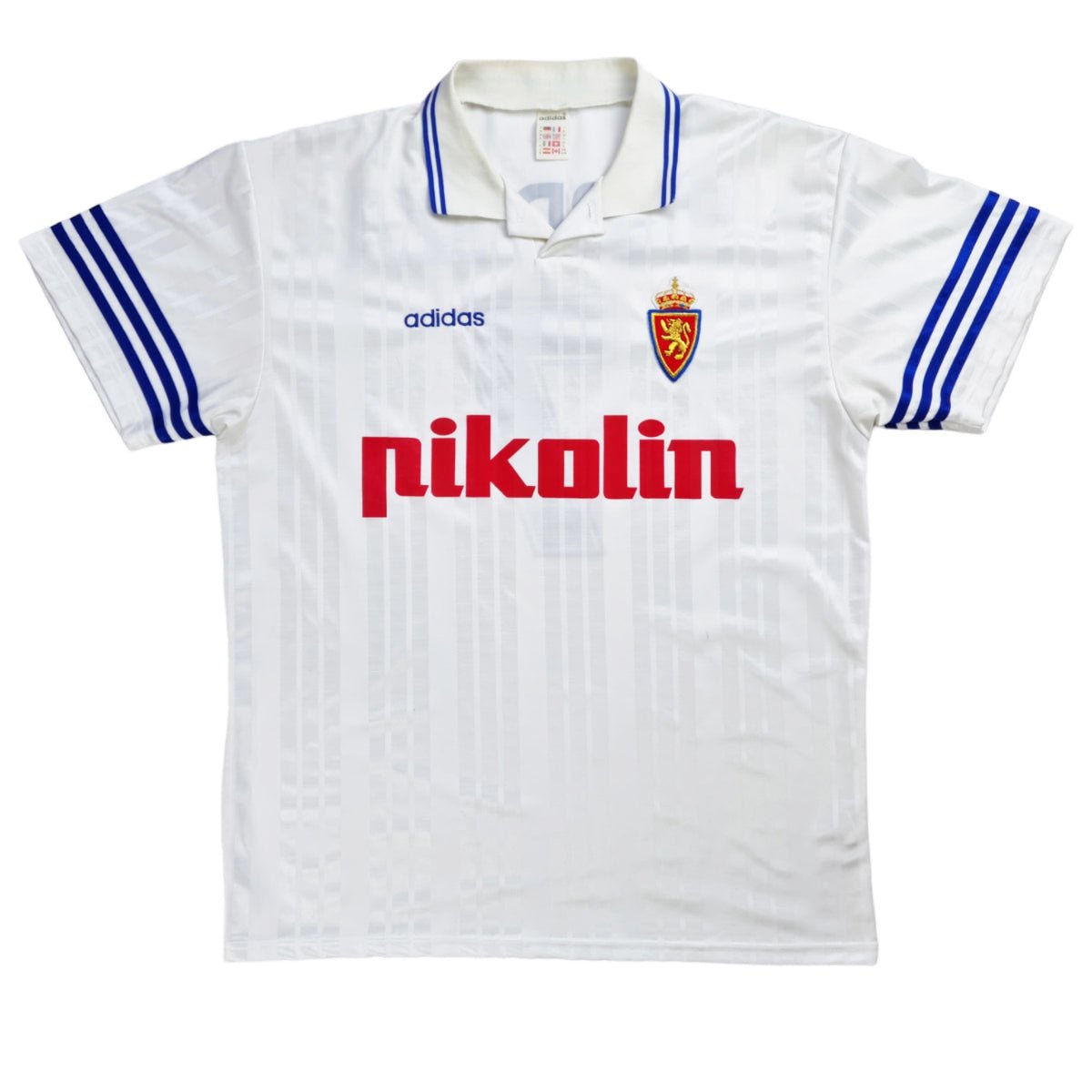 1995/96 Real Zaragoza Home Football Shirt (XL) Adidas #7 Pardeza